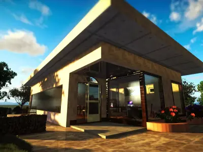 Corner house Low-poly 3D model purchase