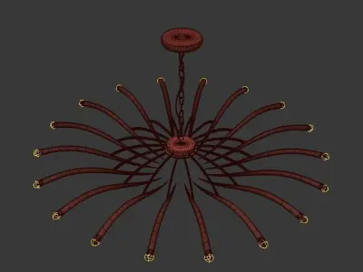 BRASS CEILING CHANDELIER MODEL 391 BY OSCAR TORLASCO FOR LUMI 3D model