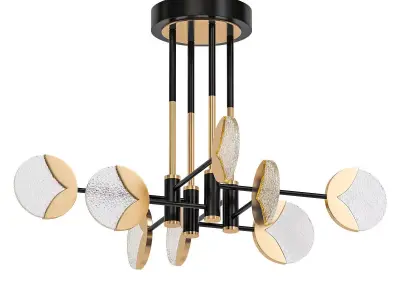 ARIEL modern chandelier with gold accents 3D model