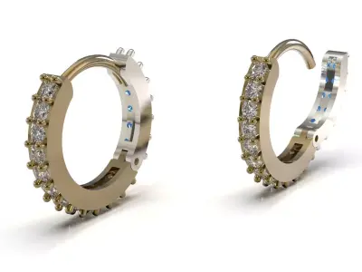 3D File Classic Hoop CAD Earrings model je0166 3D print model