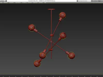 LAMBERT FILS CLIFF PENDANT GOLD Low-poly 3D model