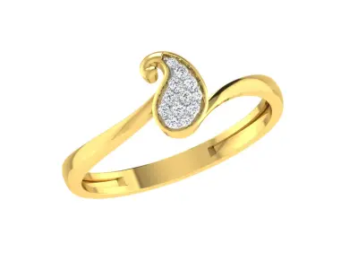 Solitaire Women Engagement Band Ring 3D print model 4