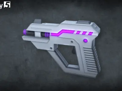 Toon Sci-fi Weapons pack Low-poly 3D model