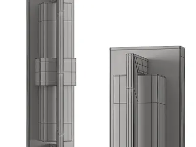 gleee two modern wall sconces with glass panels 3D model