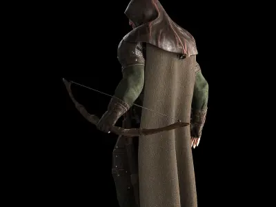 Archer Warrior Rigged Low-poly 3D model