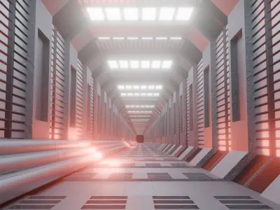 Sci-Fi Hallway 3D model purchase