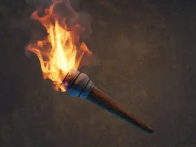 Wooden Torch 3D model