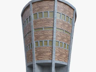 Water tower 3D model 5
