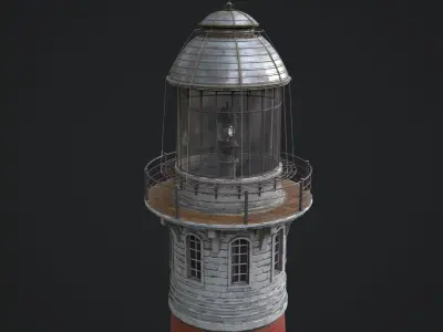 Lighthouse Scene Low-poly 3D model