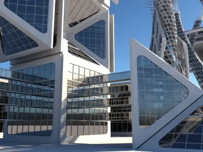 Futuristic Skyscrapers 3D model buy