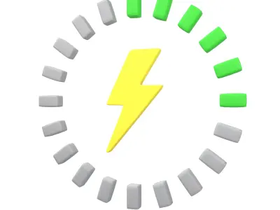 Battery Charge Level Icon v1 002 Low-poly 3D model