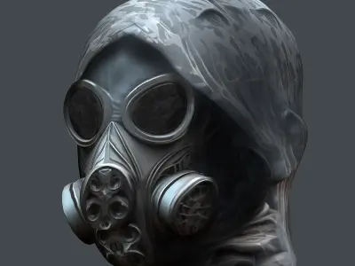 helmet Gas mask 3d model military combat Low-poly Low-poly 3D model purchase