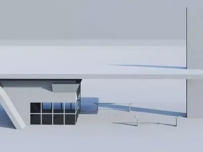 Contemporary Architectural Entrance Gate Low-poly 3D model