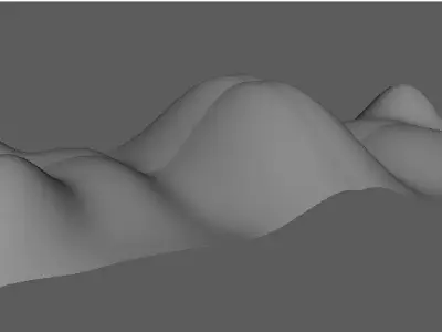Realistic 3D Mountain Terrain Game Ready Landscape Model  Low-poly 3D model