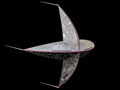 Sci-Fi Starfish Spaceship Lowpoly Game Ready Low-poly 3D model