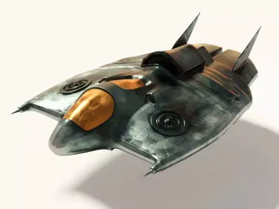 Spaceship 3D model - Sci-Fi Ship - Low Poly Low-poly 3D model