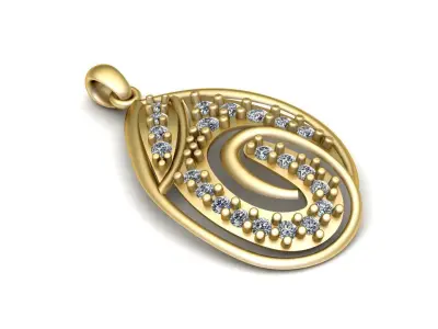 Stylish Diamond Pendant Fo Women 3d Printable Model 3D print model