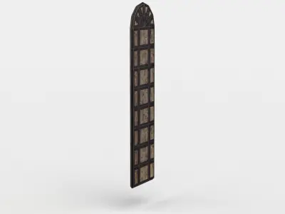 Window wooden letter l Low-poly 3D model
