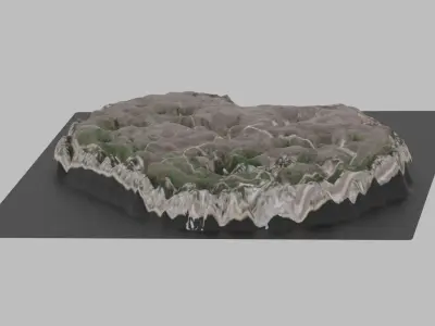 Nauru Map Country Low-poly 3D model