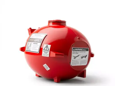 Red Fire Extinguisher Model Pack with Labels Low-poly 3D model