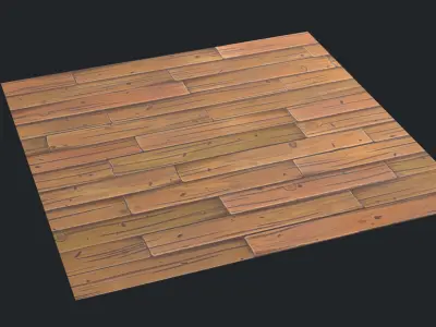 Stylized Wood floor Low-poly 3D model