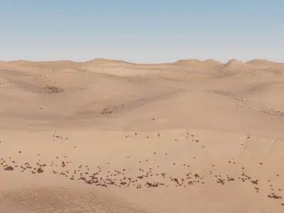 Landscape Desert Dunes Low-poly 3D model