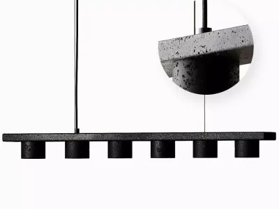 Lava Stone and Aluminum Pendant Light T6 by Buzao 3D model