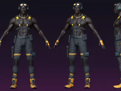 Tactical Soldier 3D Character Game-Ready Model Low-poly 3D model