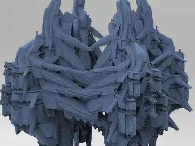 Sci-Fi Insectoid ship Architecture collection 3 3D model