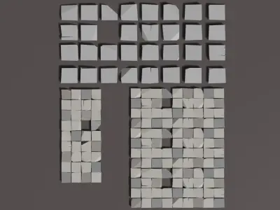 Stylised low poly Paved cobble stone Free low-poly 3D model