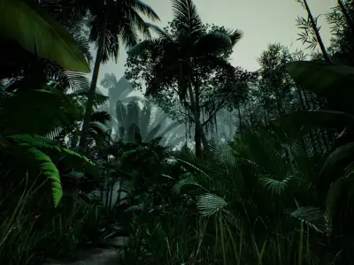 tropical forest pack for game ready Low-poly 3D model