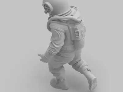 Realistic Vintage Diver Character for 3D Print 3D print model