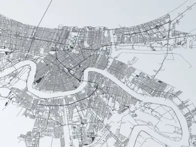 New Orleans Road Network and Streets 3D model