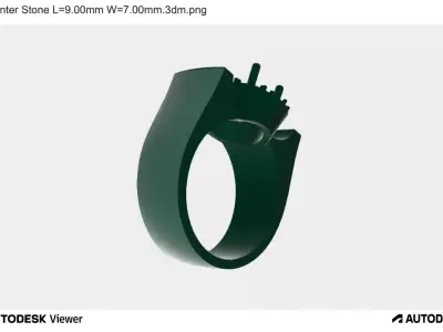 Men Ring with Oval Stone 3D print model
