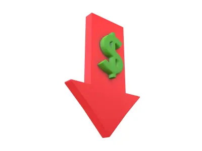 Price Down Symbol V1 005 Low-poly 3D model