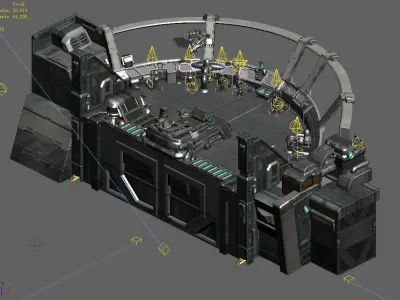Spaceship - indoor - console 3D model