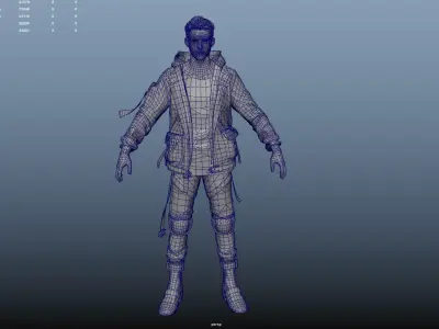 Rigged Fashion techwear man scifi  future v2 Low-poly 3D model