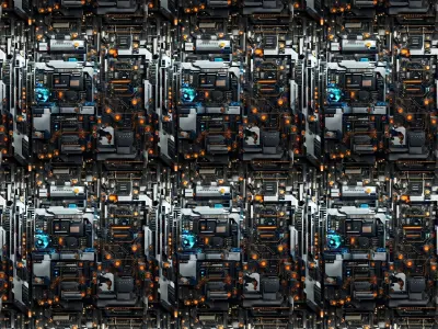 20 Seamless Sci-fi Patterns - Stippled Circuitry Texture Texture