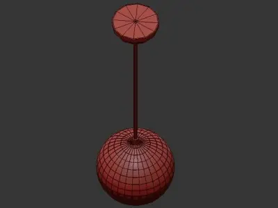 LYSET gold pendant light with glass ball in middle 3D model