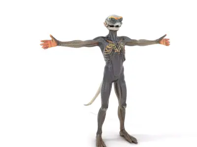 Futuristic Reptilian Figure model pack Low-poly 3D model