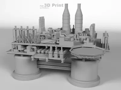 oil platform 3D print model