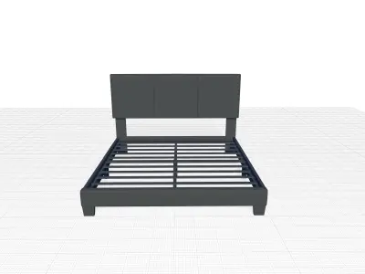 Dark Gray Burrus Upholstered Standard Bed 3D model