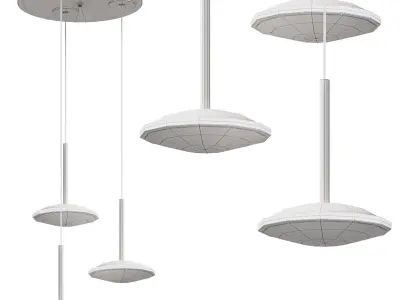 Saucer Round Multi Light Pendant by lightology 3D model