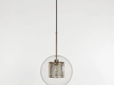 CATCH glass globe pendant light - gold 3D model