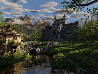 Mansion Scene 3D model