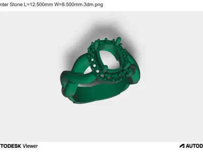 Men Ring Oval Stone 3D print model