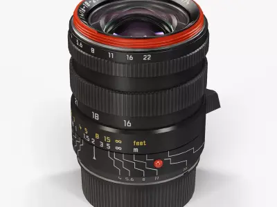 Leica Tri-Elmar-M 16-18-21mm f 4 ASPH lens Low-poly 3D model