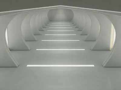 Sci Fi Tunnel 3D model 12
