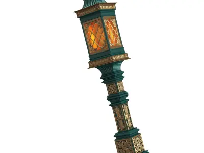 Classic Street Light 0203 Low-poly 3D model