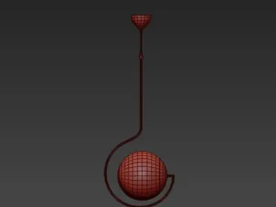 Satinated Glass and Brass Pendant Chandelier 3D model